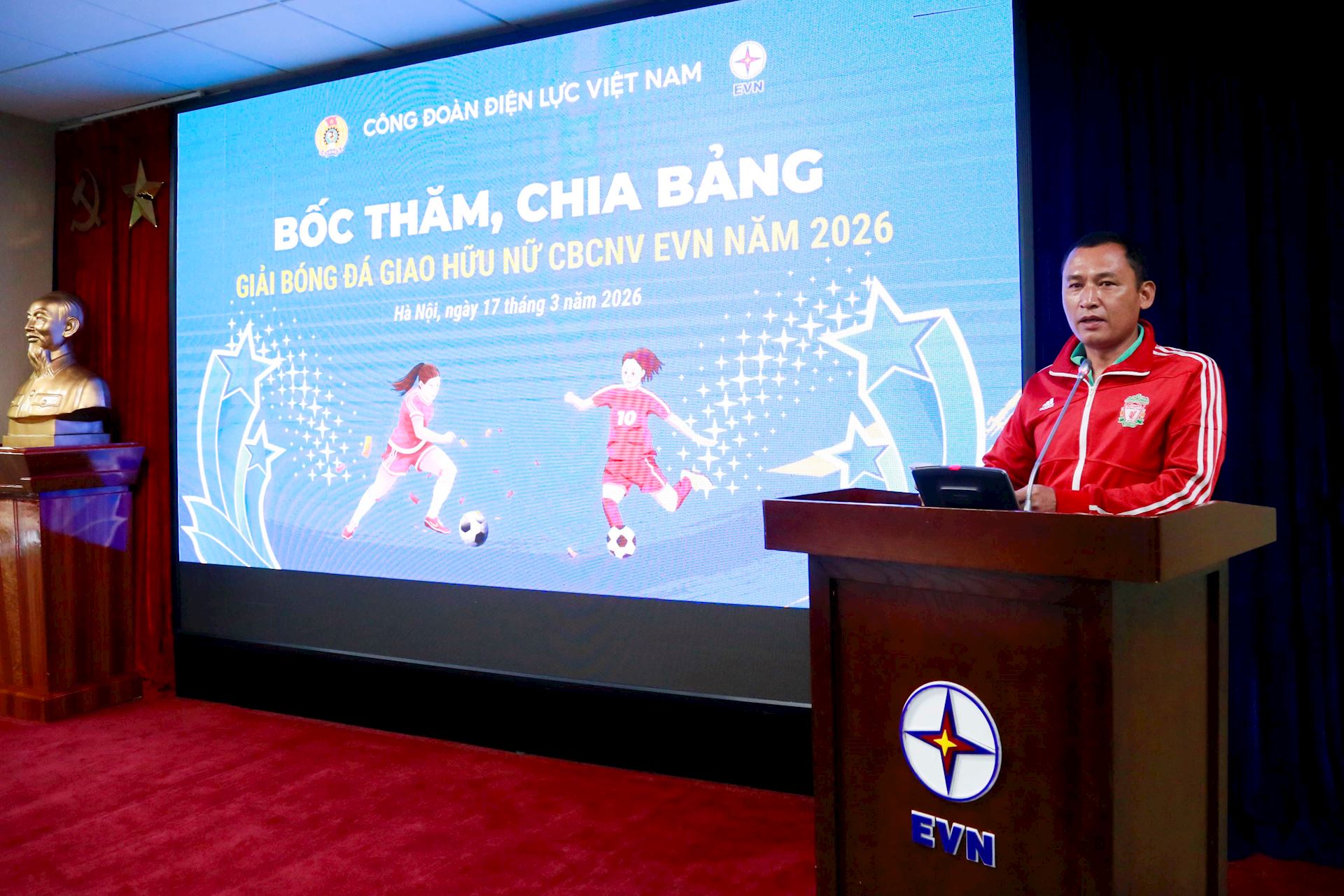 Công đoàn Điện lực Việt Nam tổ chức lễ bốc thăm, chia bảng Giải bóng đá giao hữu nữ CBCNV EVN năm 2026 3