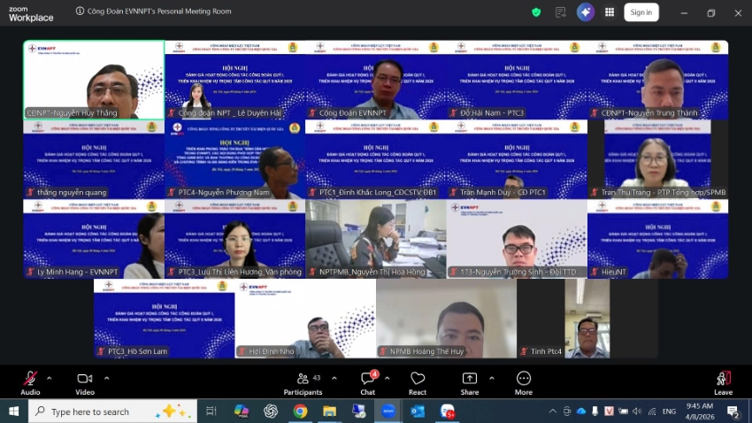 Công đoàn EVNNPT đồng hành cùng chuyên môn: Quyết tâm đảm bảo cung ứng điện an toàn, ổn định năm 2026