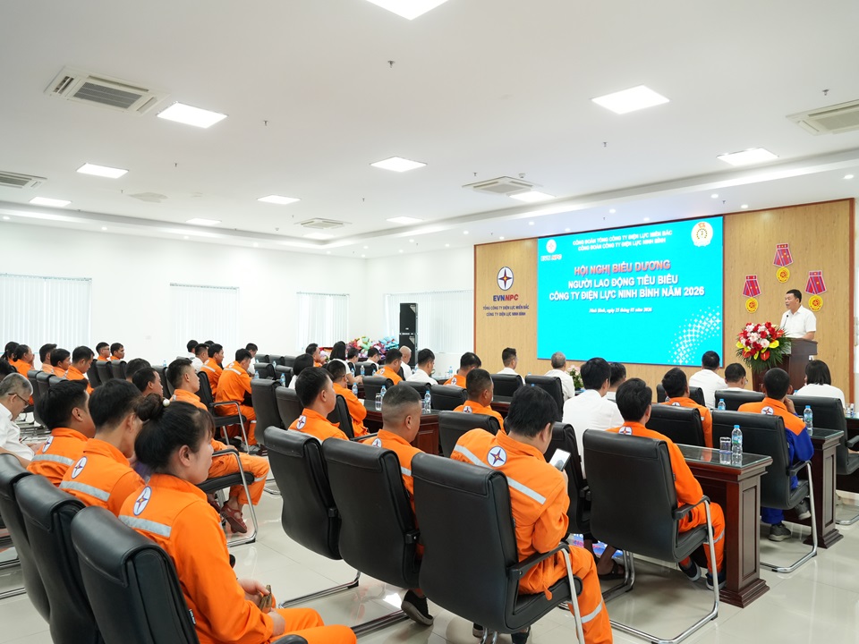 Công ty Điện lực Ninh Bình biểu dương 46 người lao động tiêu biểu năm 2026 1
