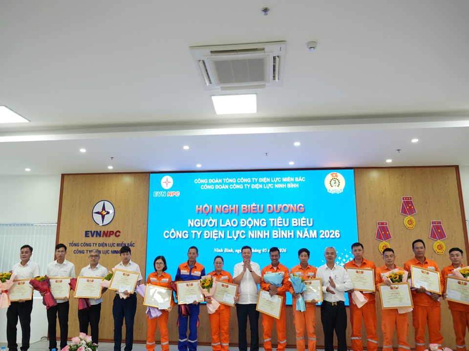 Công ty Điện lực Ninh Bình biểu dương 46 người lao động tiêu biểu năm 2026 3