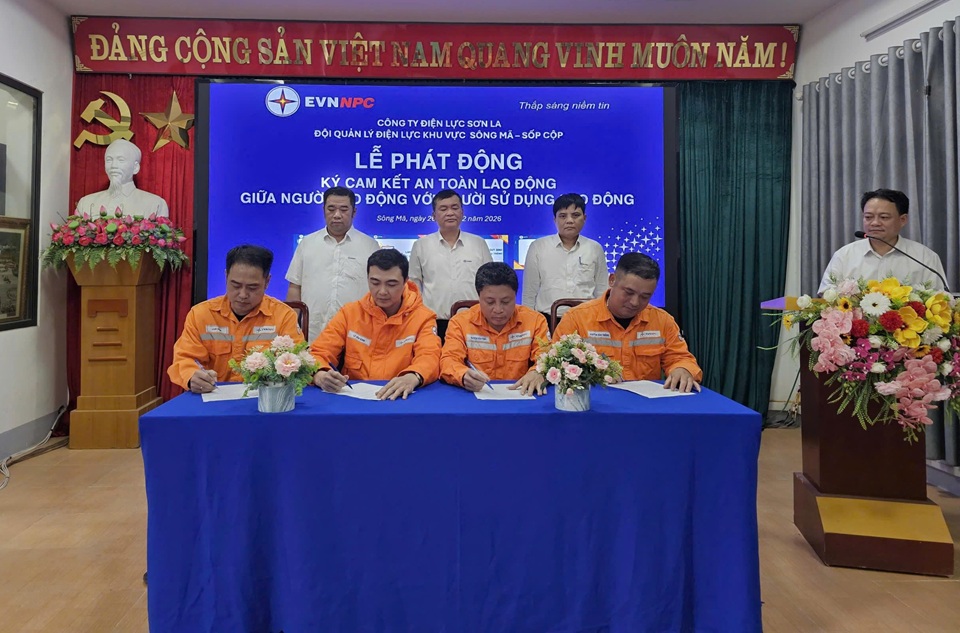 Công ty Điện lực Sơn La ký cam kết an toàn lao động năm 2026 2