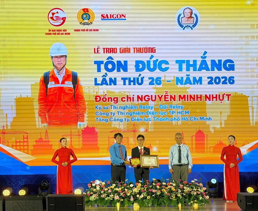 Kỹ sư Nguyễn Minh Nhựt được vinh danh tại Giải thưởng Tôn Đức Thắng năm 2026