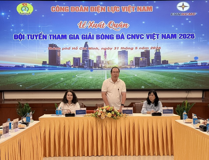 Lễ xuất quân Đội tuyển Công đoàn Điện lực Việt Nam tham dự Giải Bóng đá công nhân viên chức Việt Nam năm 2026 1