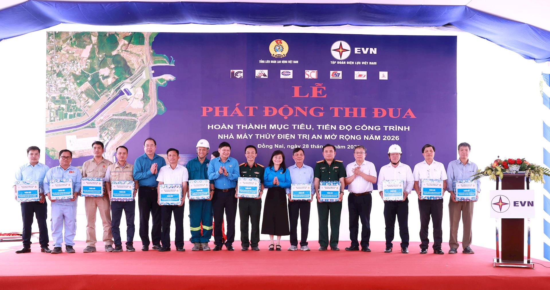 Phát động thi đua trên công trường Dự án Thủy điện Trị An mở rộng 6