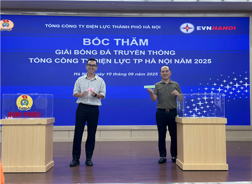 EVNHANOI tổ chức Lễ bốc thăm Giải bóng đá truyền thống năm 2025