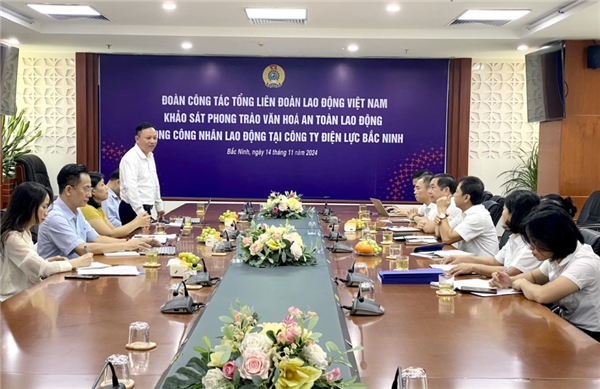 Tổng Liên đoàn Lao động Việt Nam khảo sát phong trào văn hóa an toàn lao động trong công nhân lao động tại PC Bắc Ninh