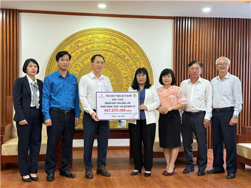 EVN Hà Nội ủng hộ hơn 857 triệu đồng hỗ trợ Đắk Lắk khắc phục thiệt hại do mưa lũ