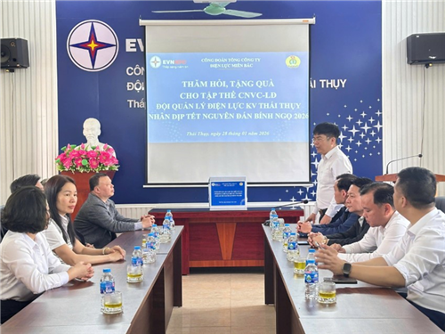 Ấm áp nghĩa tình ngành Điện: Công đoàn Tổng công ty Điện lực miền Bắc thăm, tặng quà tại Đội QLĐLKV Thái Thụy, Đội QLĐLKV Tiền Hải – Công ty Điện lực Hưng Yên