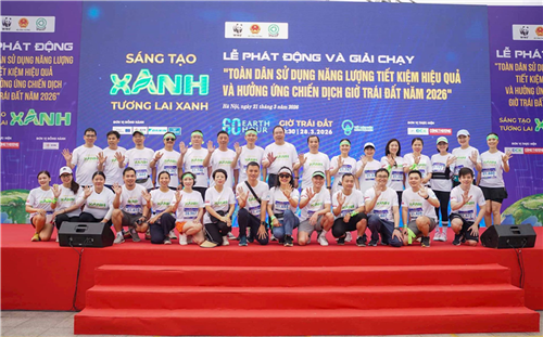Lãnh đạo EVN cùng 650 cán bộ, nhân viên EVN hưởng ứng, tham gia Giải chạy Giờ Trái đất 2026