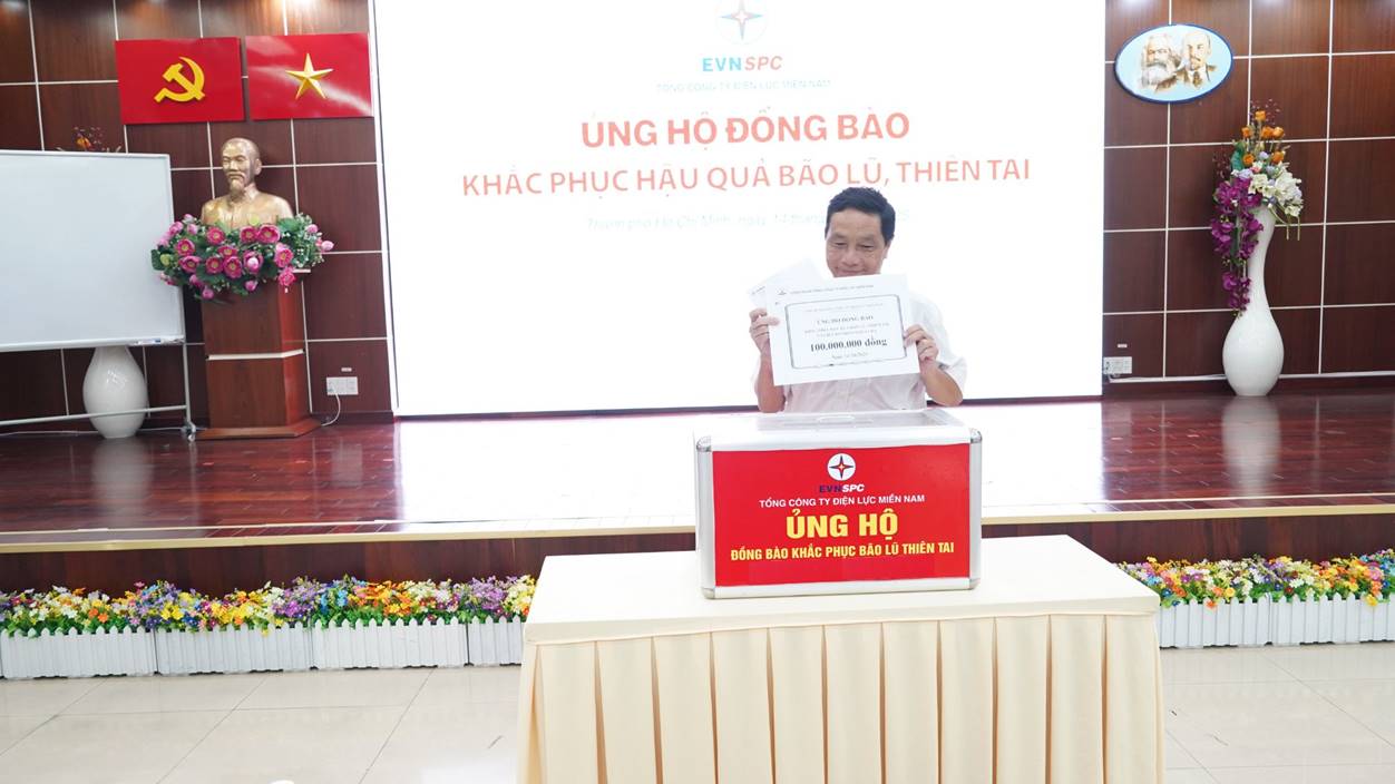  EVNSPC ủng hộ đồng bào khắc phục hậu quả bão lũ, thiên tai 5