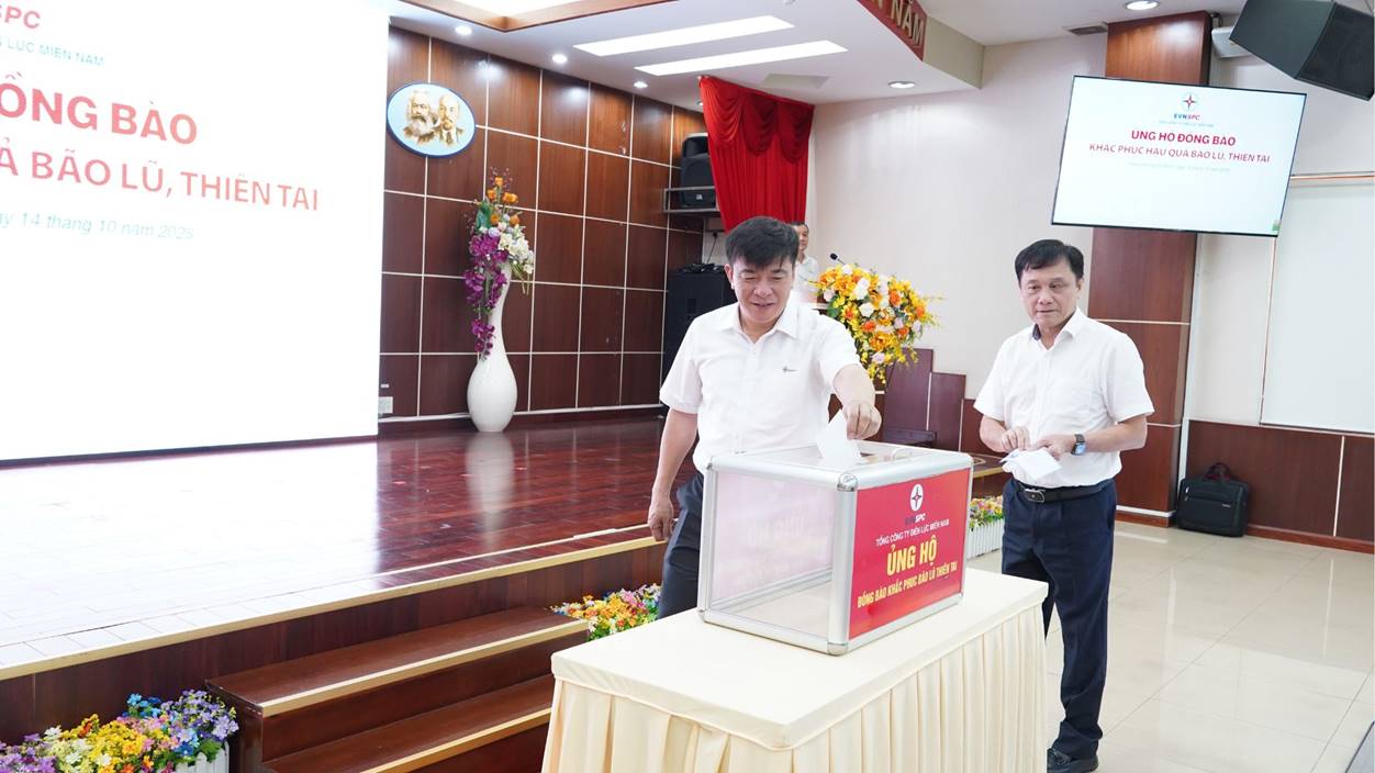  EVNSPC ủng hộ đồng bào khắc phục hậu quả bão lũ, thiên tai