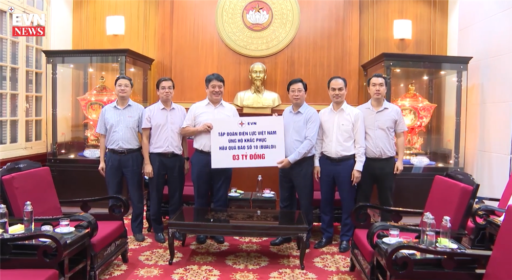 EVN và các đơn vị chung tay ủng hộ đồng bào bị thiệt hại do bão số 10